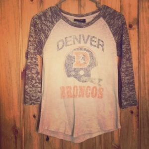 Denver Broncos Burnout Henley Tee